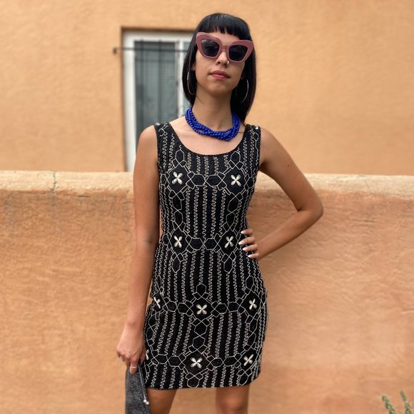 Vintage Beaded Cocktail Dress - Picture 2 of 5